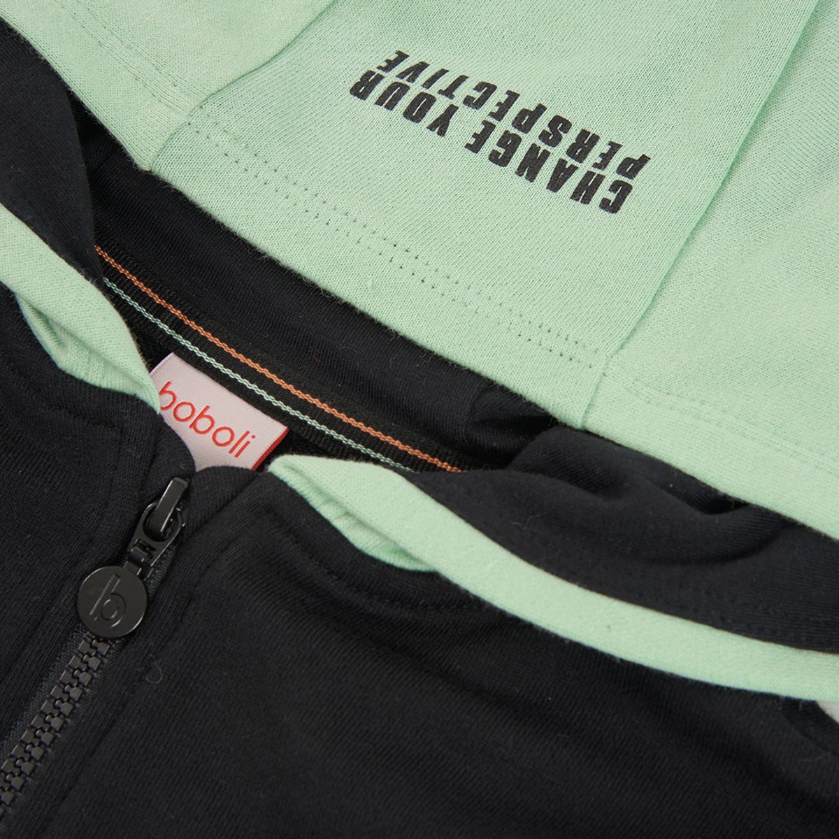 Veste garçon molleton à capuche noir, BOBOLI