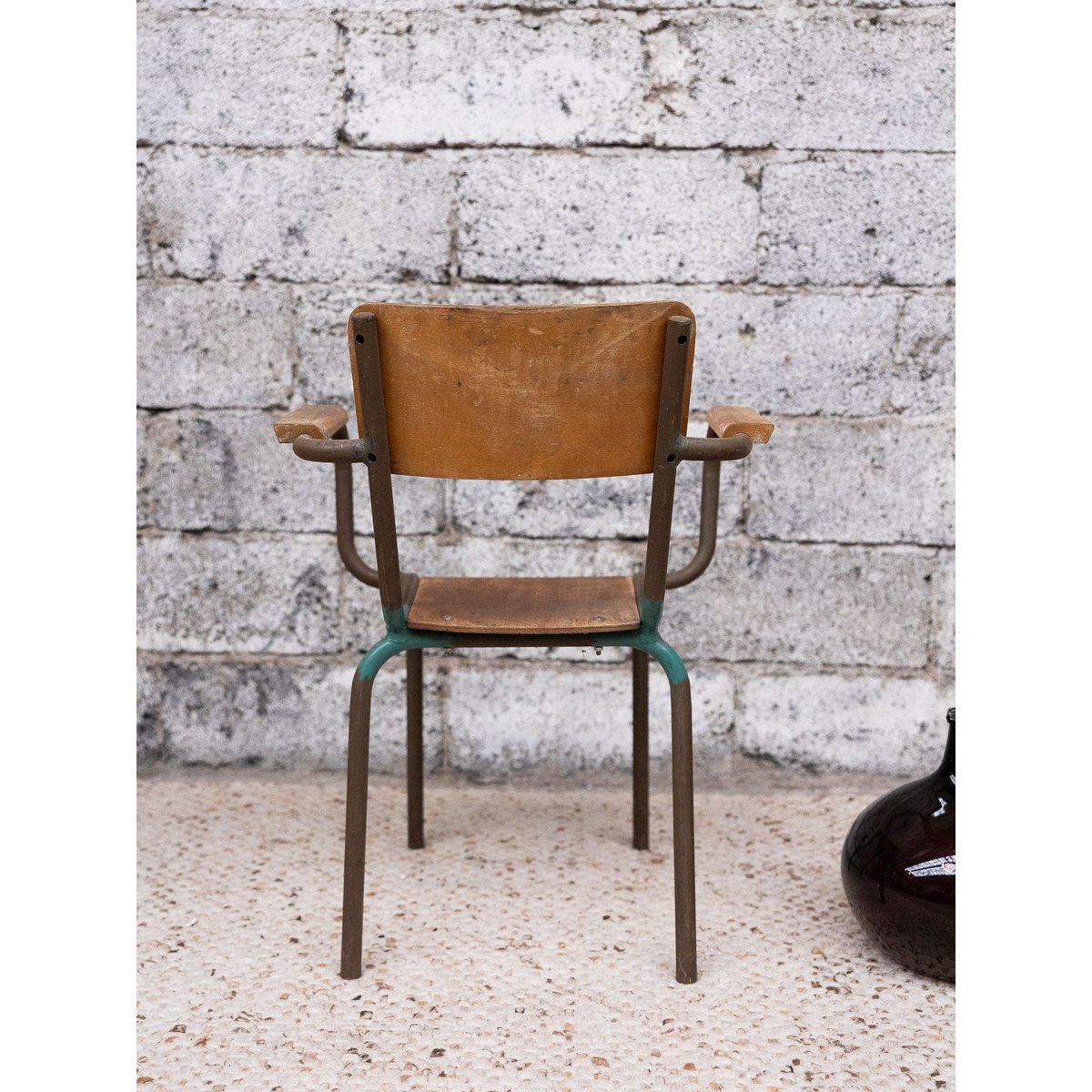 Chaise d'école Alma N°1776 - Bon état bois clair, DEBONGOUT
