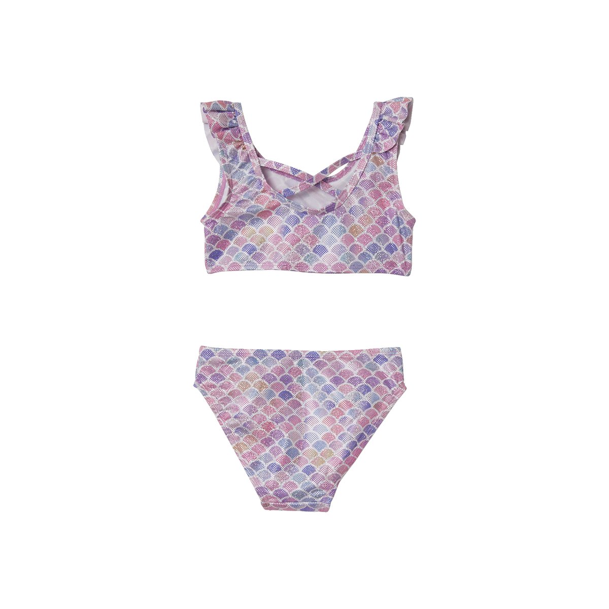 Maillot de bain 2 pièces sirène ivoire imprimé, VERTBAUDET