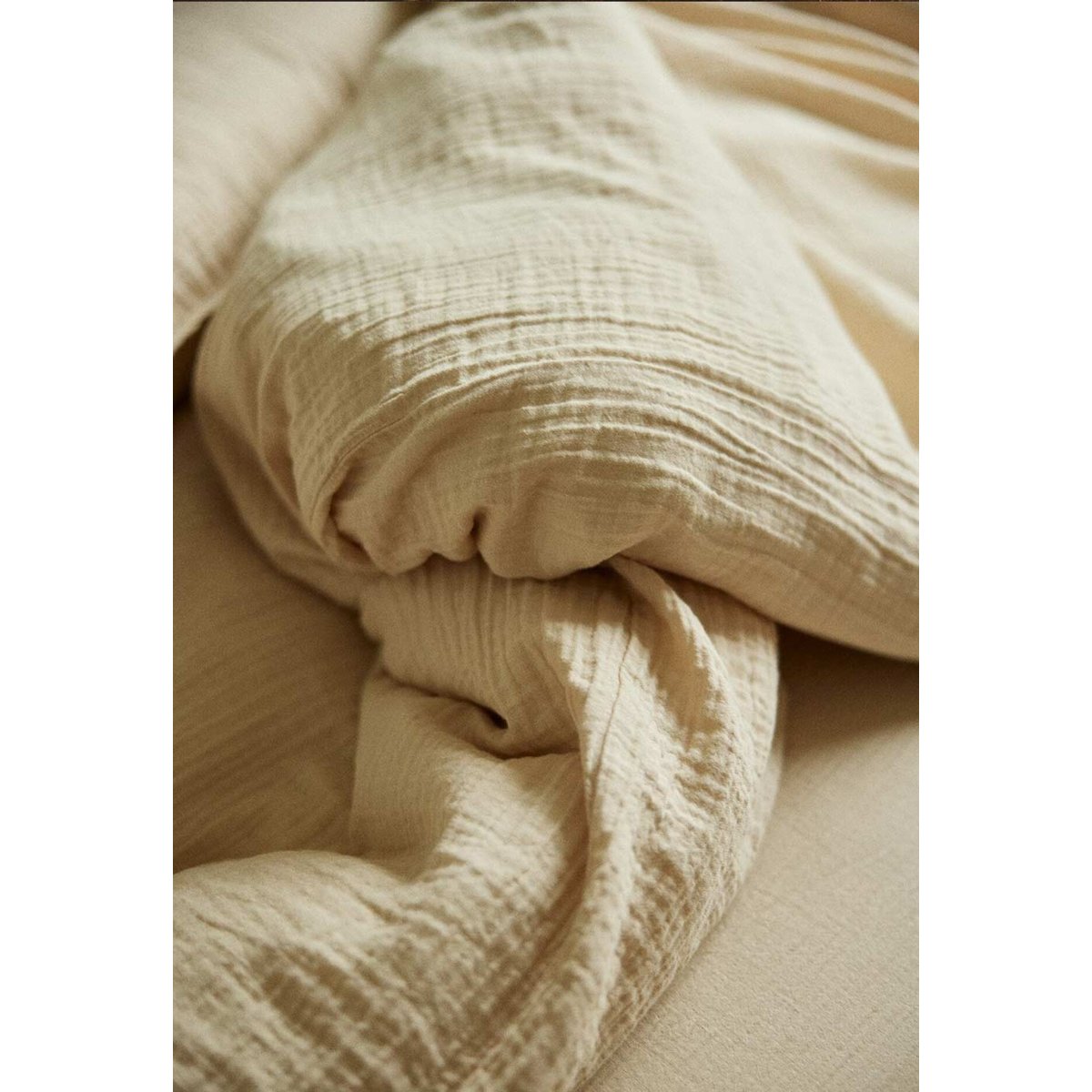 Housse de couette en gaze de coton jaune ivoire, GABRIELLE PARIS