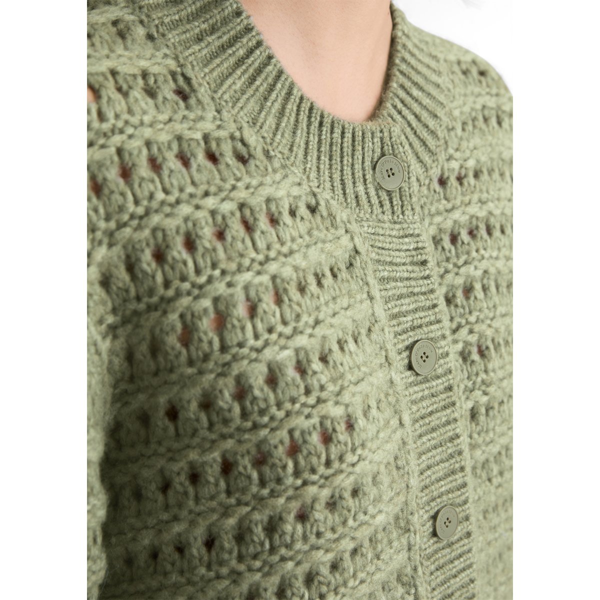 Cardigan regular en doux mélange de laine vierge gris, MARC O’POLO DENIM