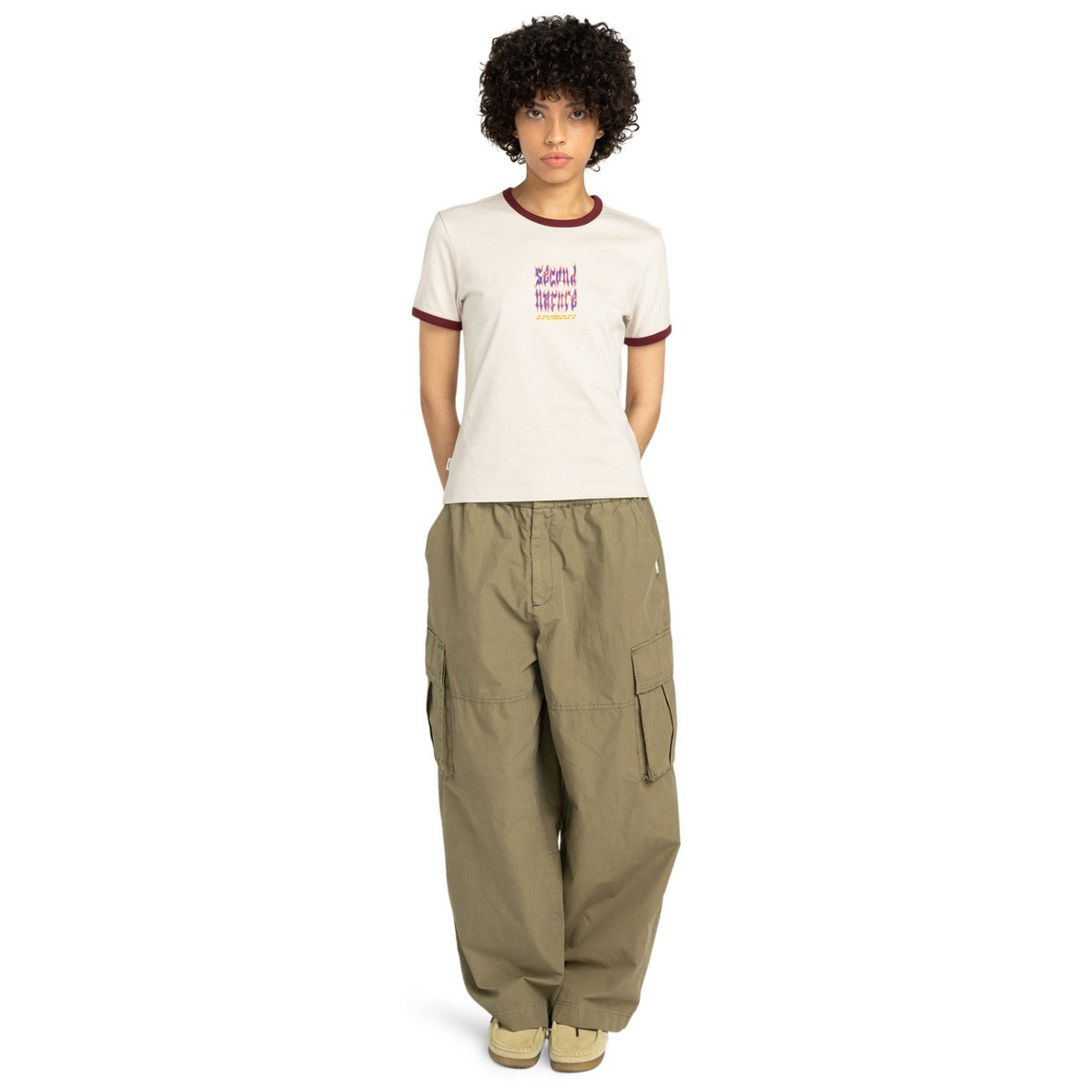 T-shirt à manches courtes SECOND NATURE RINGER W beige oat milk, ELEMENT