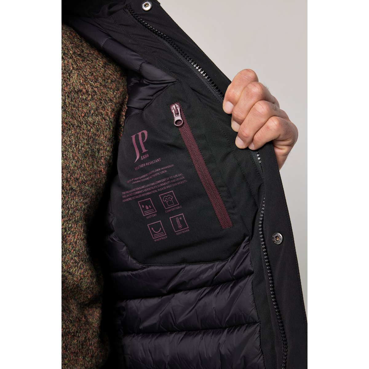 Veste de treillis technique, avec capuche noir, JP1880