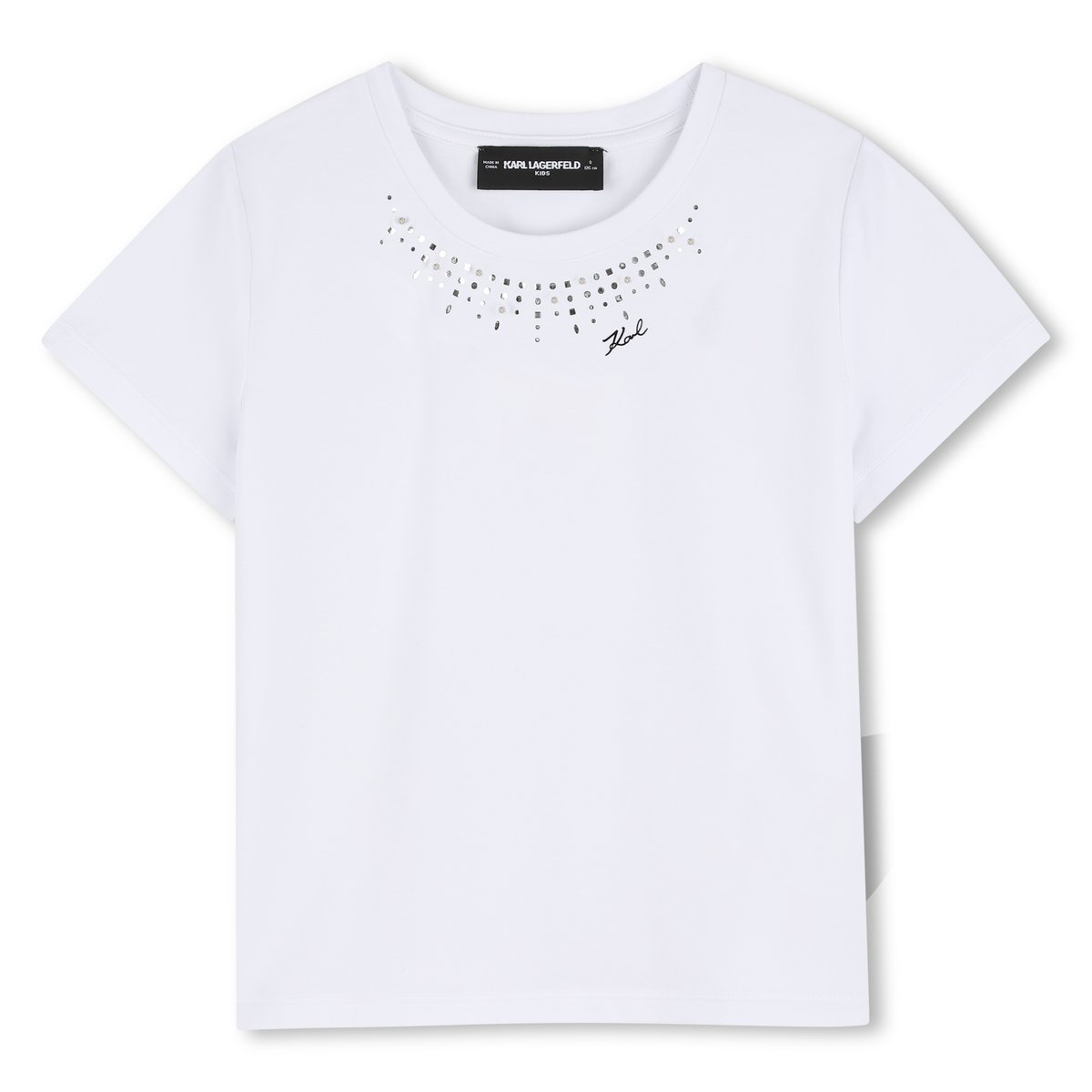 Tee-shirt manches courtes blanc, KARL LAGERFELD KIDS
