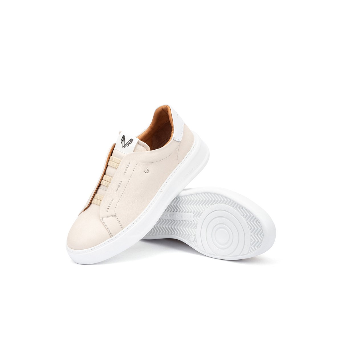 Baskets cuir Sullivan off white, MARTINELLI