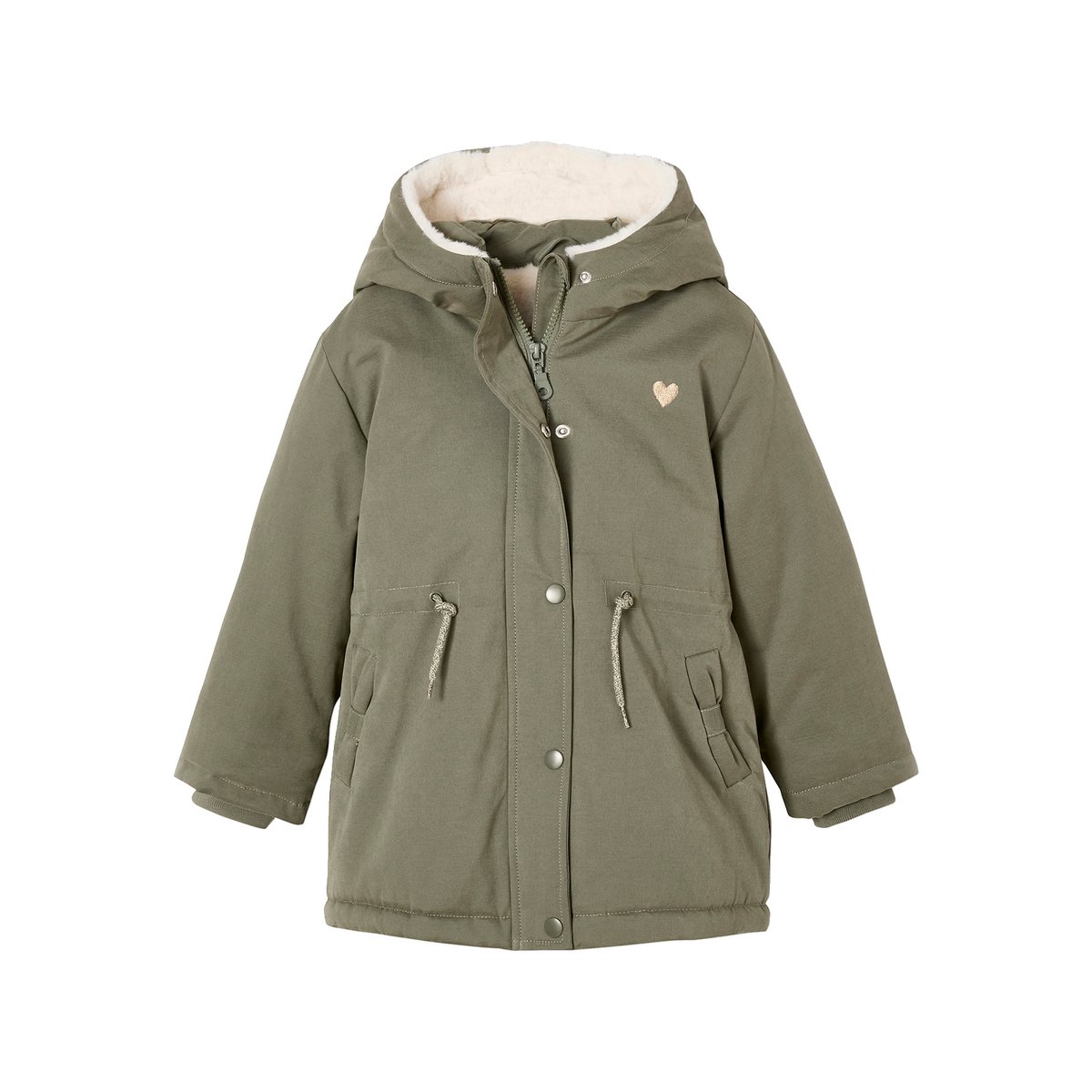 Parka à capuche romantique vert, VERTBAUDET