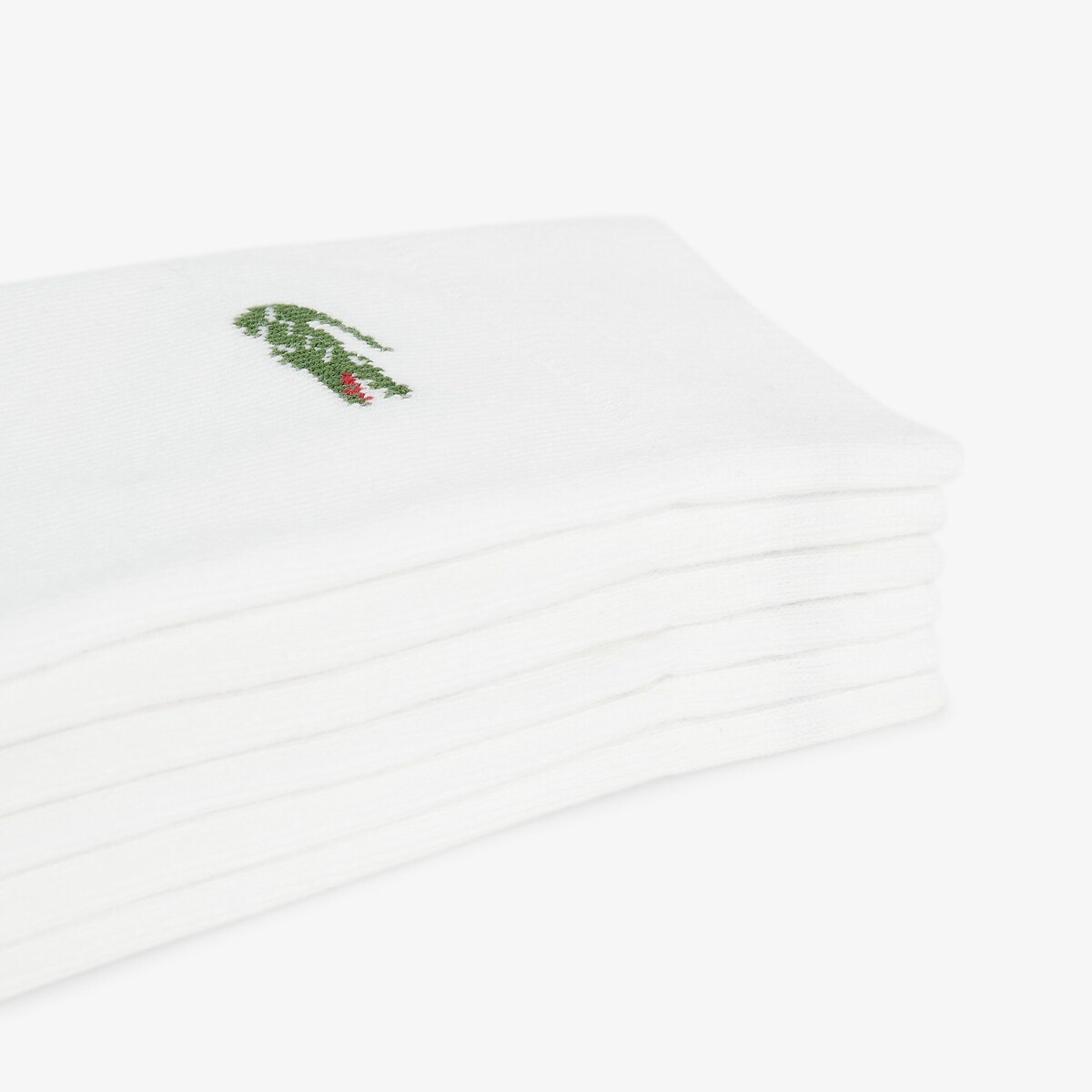 Lot de 3 paires de chaussettes hautes, en jersey blanc, LACOSTE