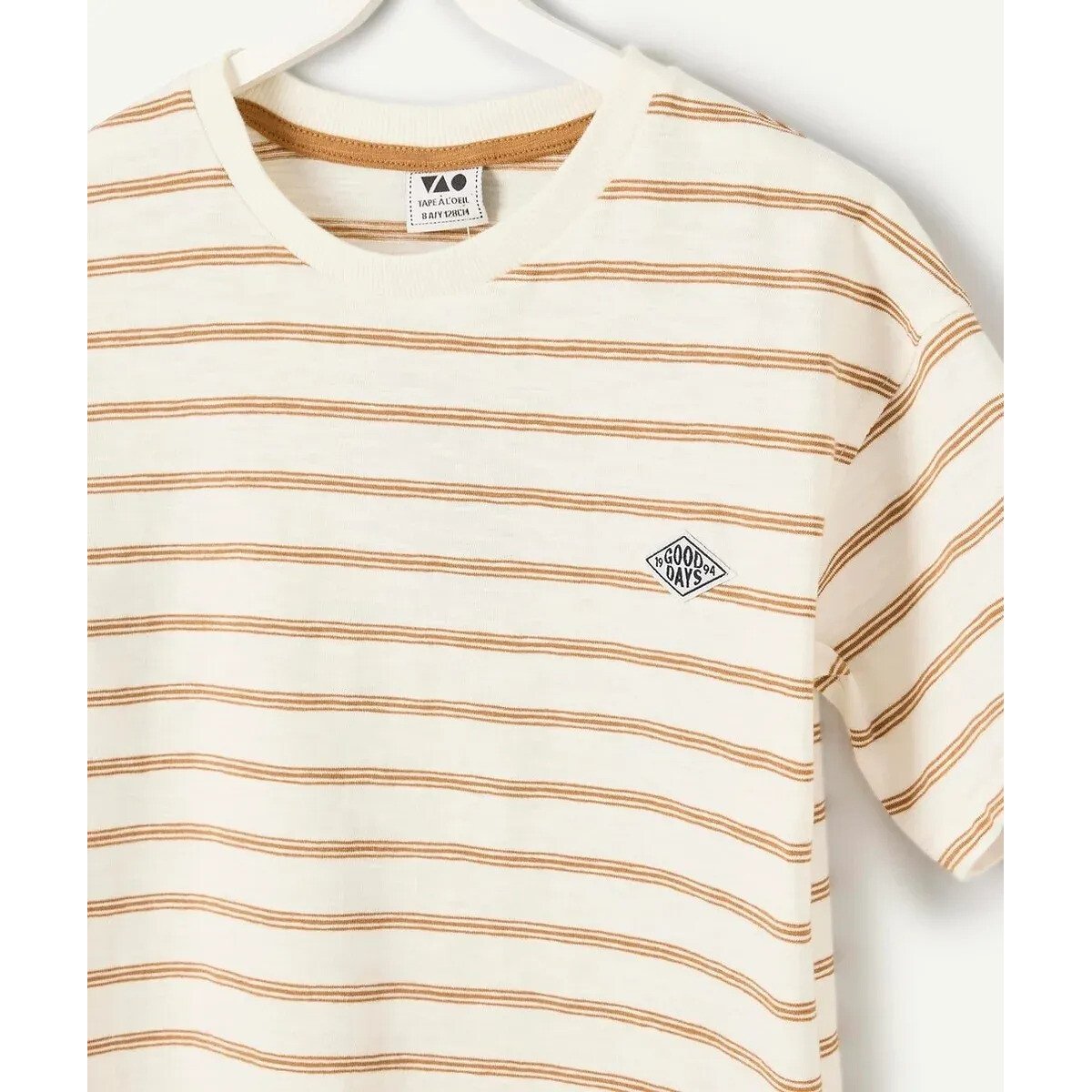 Striped Short Sleeve T-Shirt beige striped/white, TAPE A L'OEIL