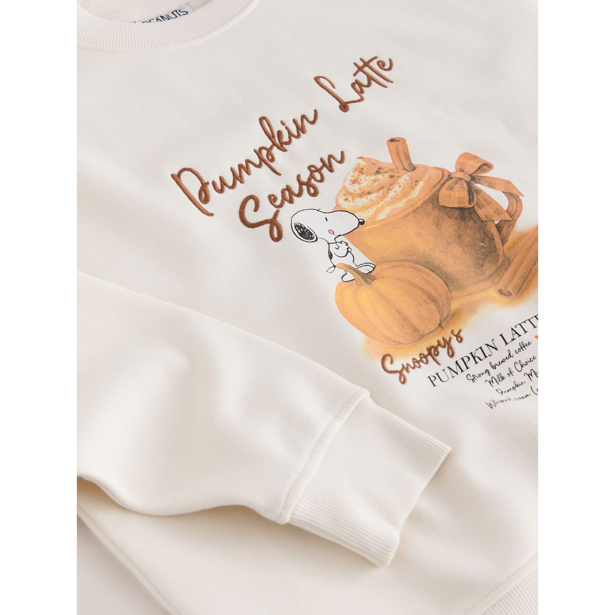 Sweat pumpkin latte snoopy sous licence écru, NEXT