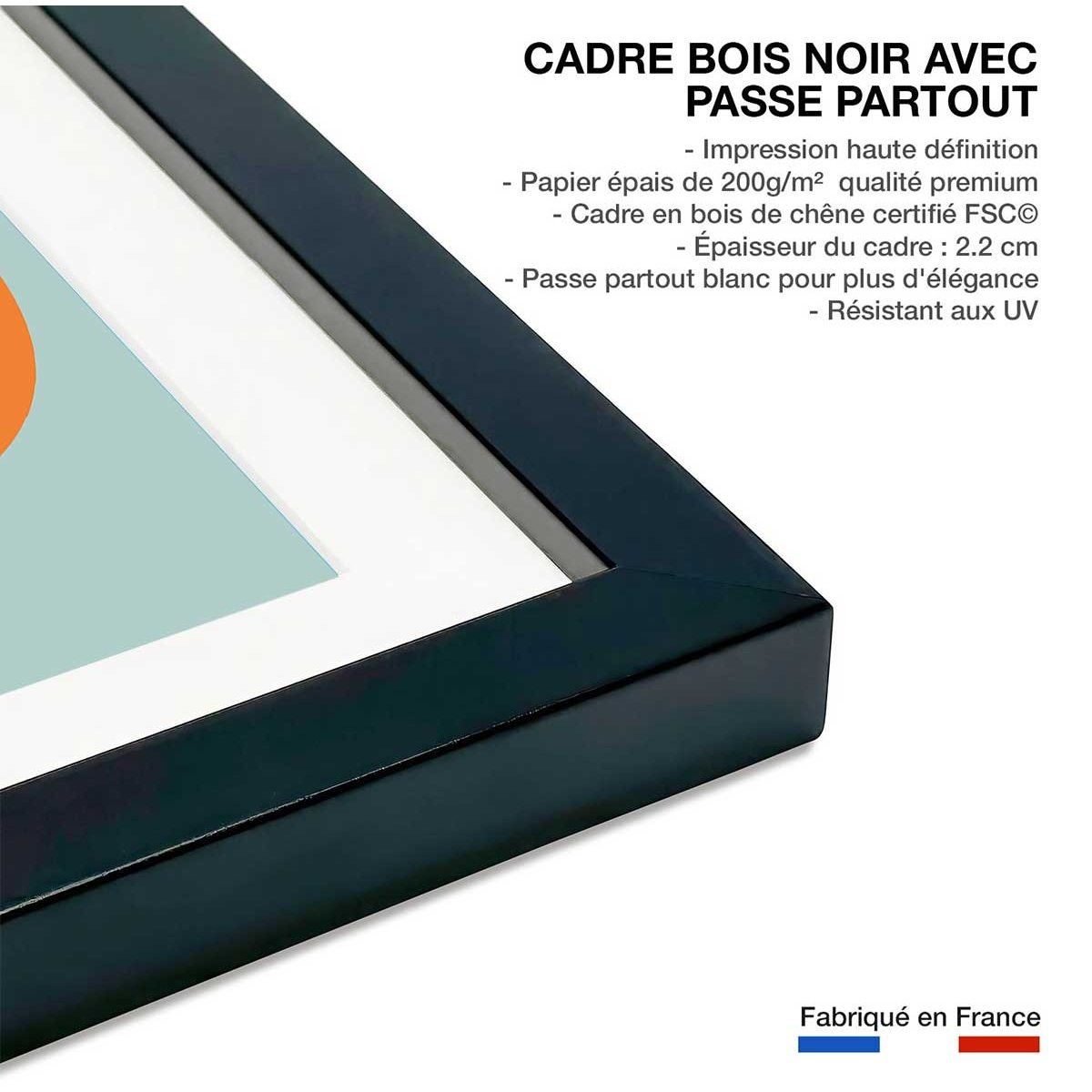 Affiche  chill forest affiche + cadre en bois - noir, HEXOA