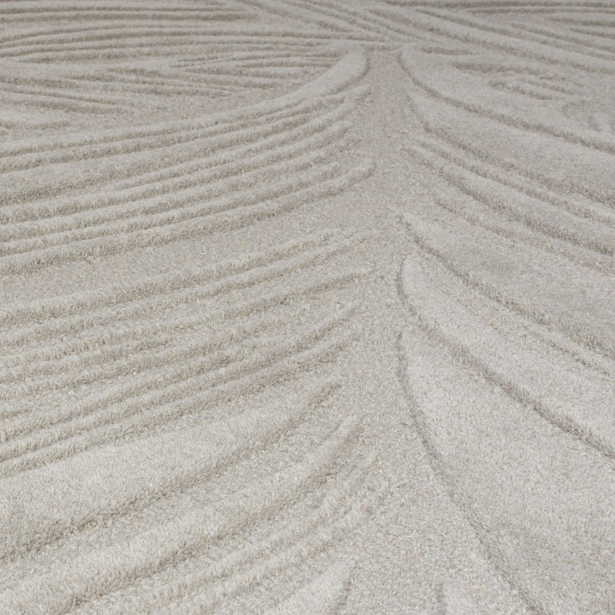 Tapis en laine rond FEUILLAGE gris, FLAIR RUGS