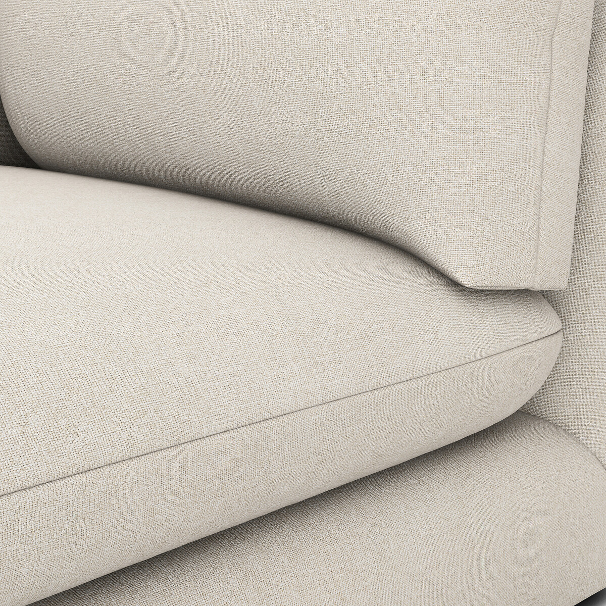 Canapé droit modulable, 3 places, en polyester, MALO ecru, LA REDOUTE INTERIEURS