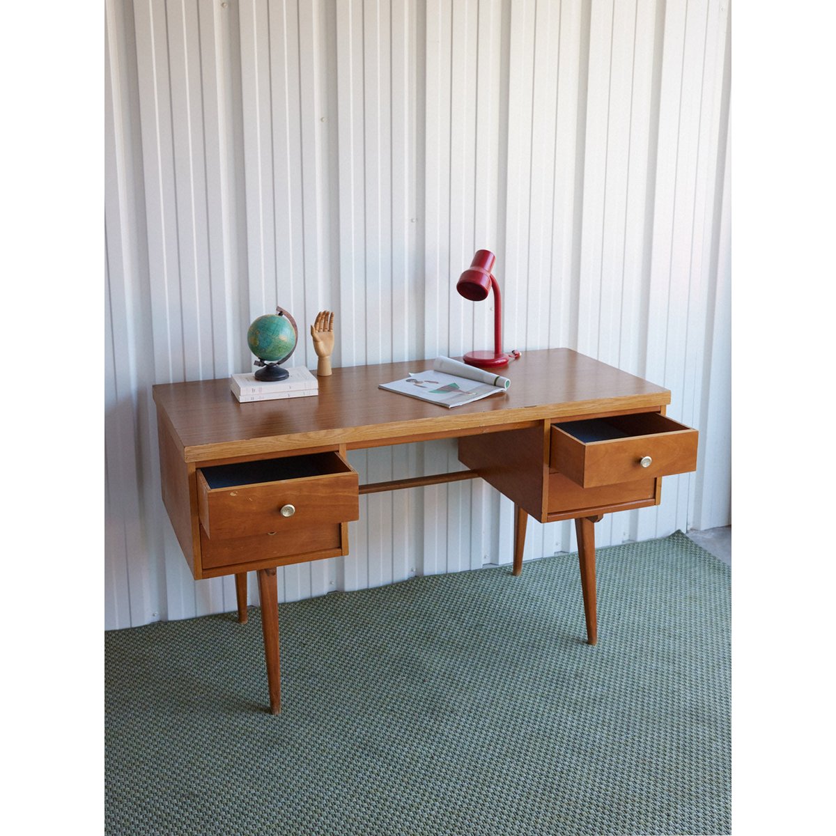 Bureau style scandinave en bois Yvan N°572 - Bon état bois clair, DEBONGOUT