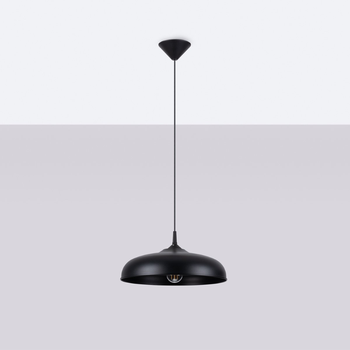 Suspension Acier Noir E27 1 Gina noir, EDEN