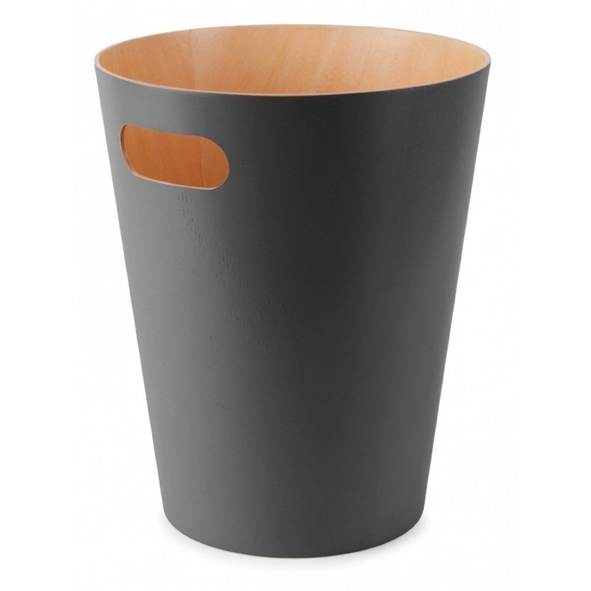 Corbeille à papier bois  Woodrow gris foncé, UMBRA