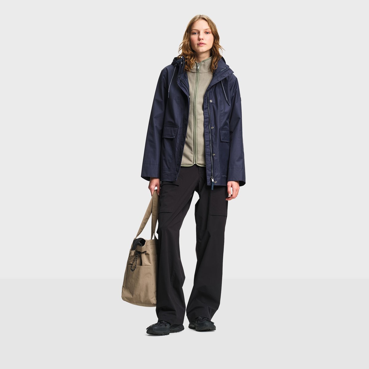 Parka imperméable à capuche amovible T-KIT bleu nuit, AIGLE