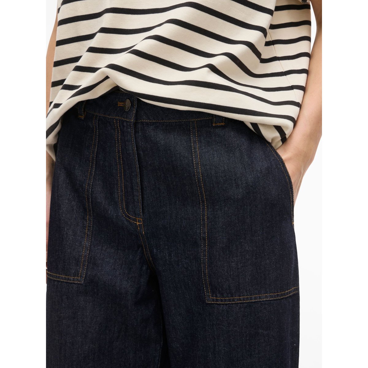 Jean dark blue denim, ROUGE EDIT