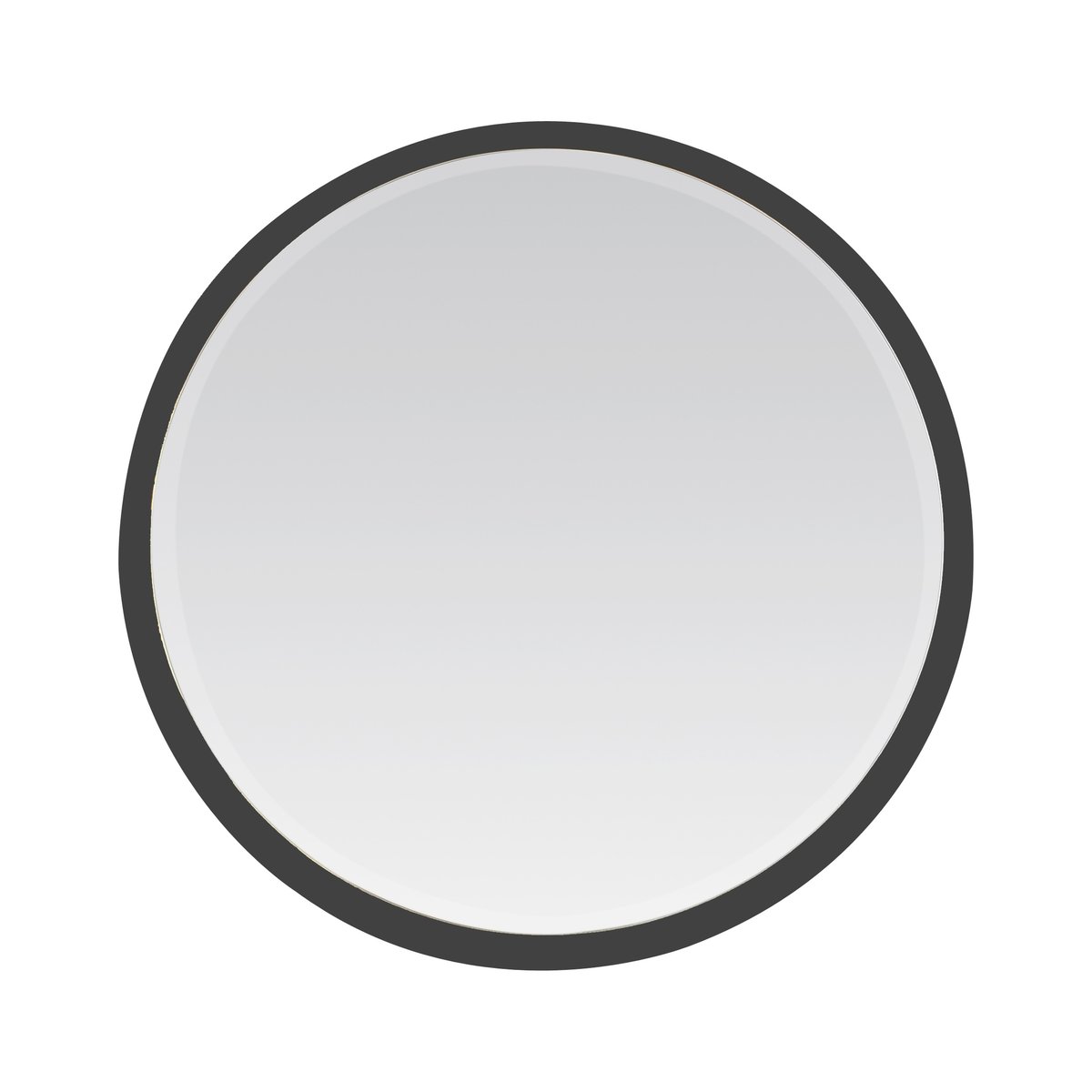 Miroir biseauté rond à bords larges 54x54x4cm noir, EMDE