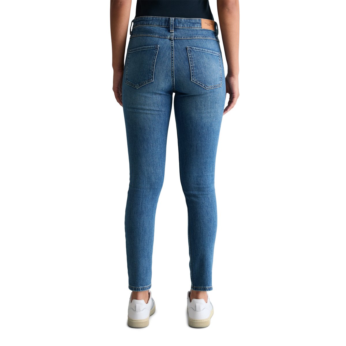 Jeans modèle Kaj skinny cropped en coton bio mélangé bleu moyen, MARC O’POLO DENIM