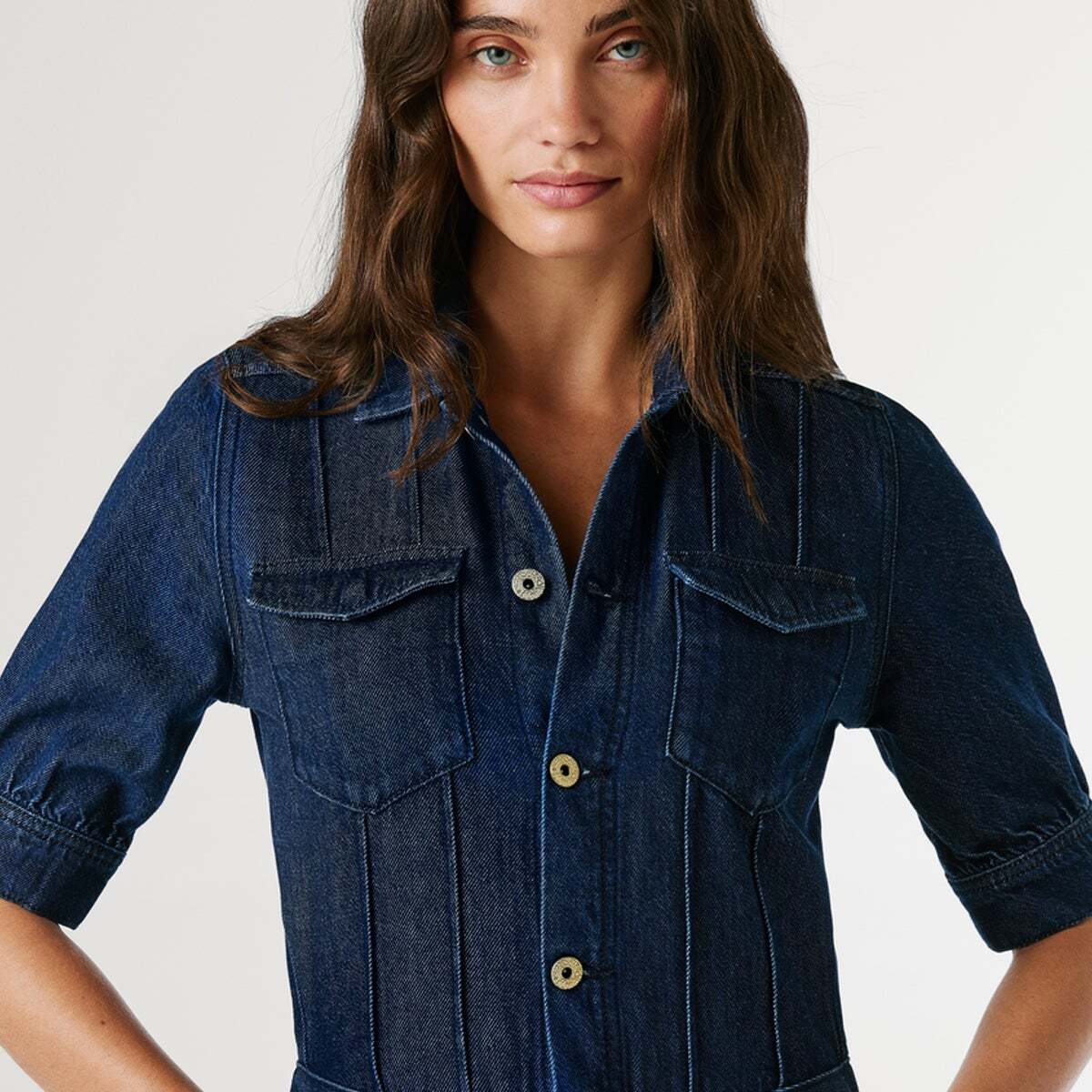 Combinaison Longue Coupe Regular En Denim 10oz indigo tencel blend denim, PEPE JEANS