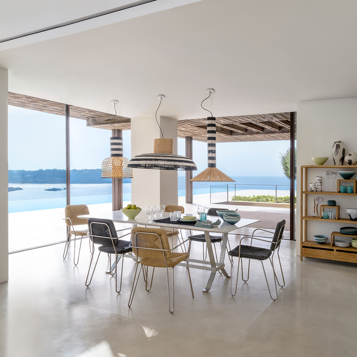 Mesa de comedor de mármol y hierro, Zen mármol blanco, OTTO STUDIO FOR AM.PM