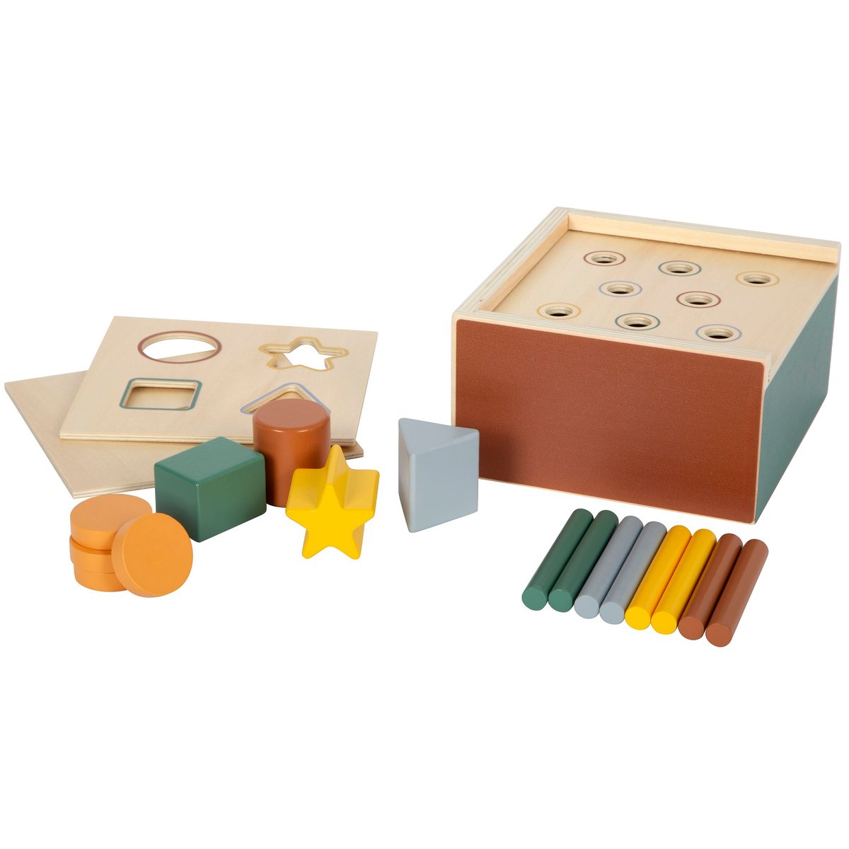 Jeu d'encastrement Montessori beige, SMALL FOOT COMPANY