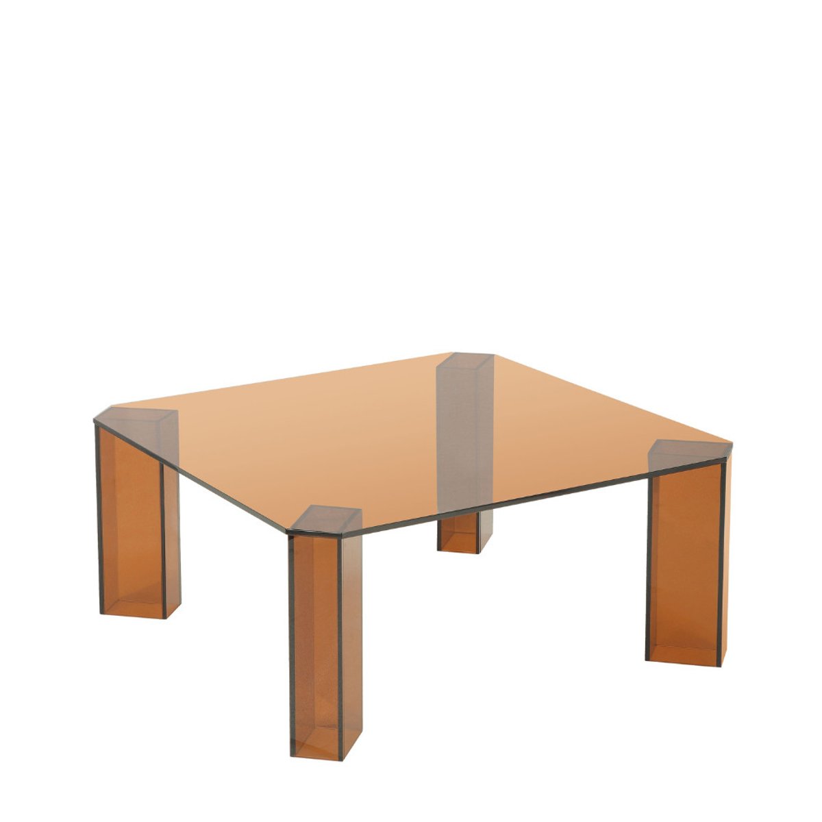 Table basse carrée en verre 80x80cm- REMO verre ambré, DRAWER