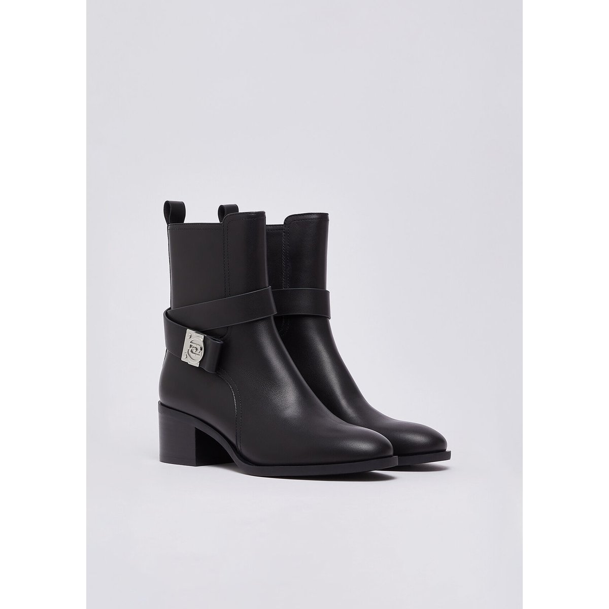 Bottines en cuir noir, LIU JO