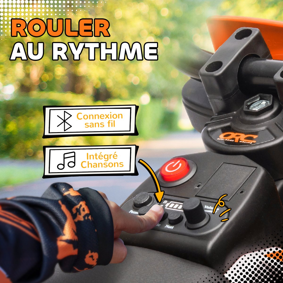 Moto électrique à conducteur assis PP orange, AIYAPLAY