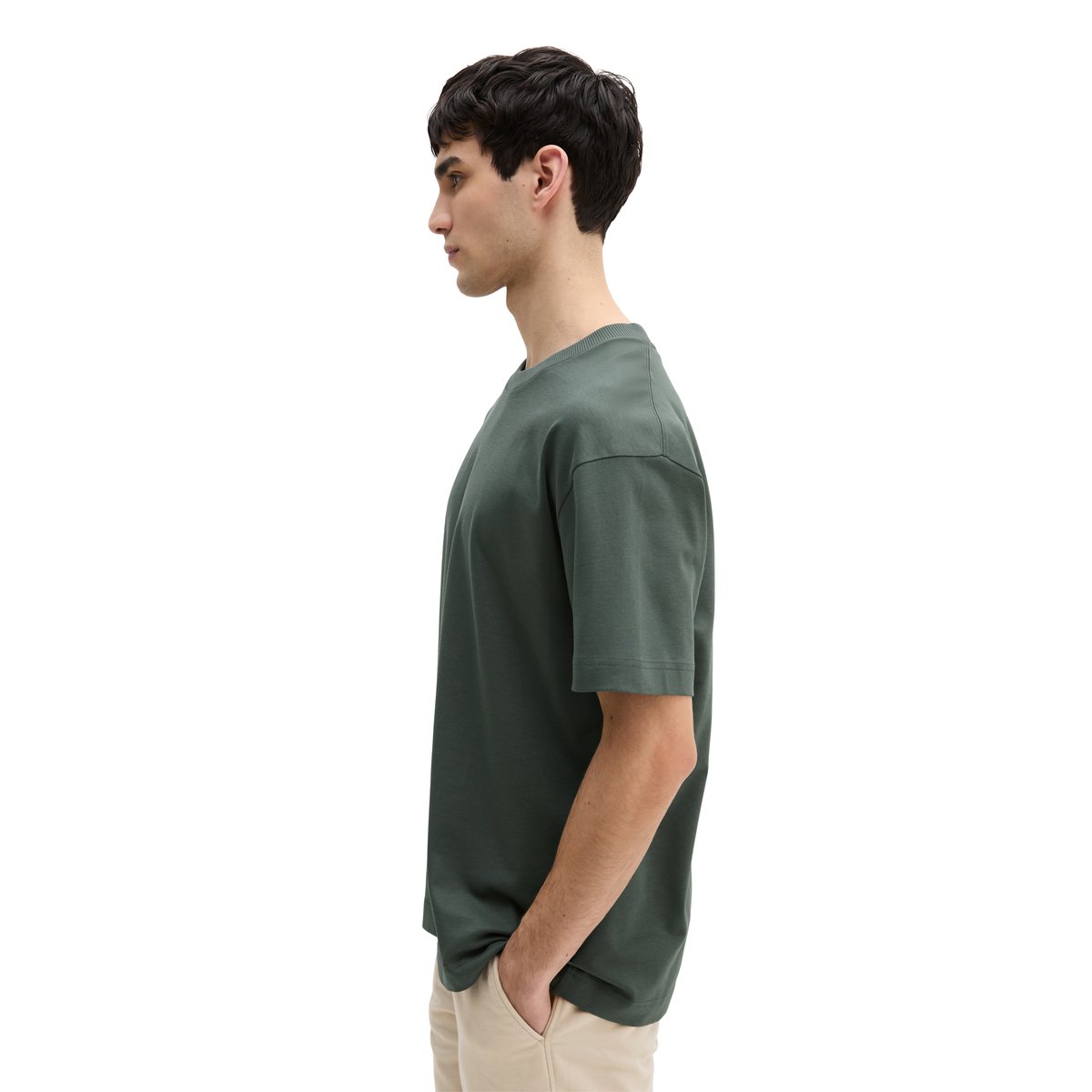 T-shirt relaxed en jersey de coton bio épais gris, MARC O'POLO