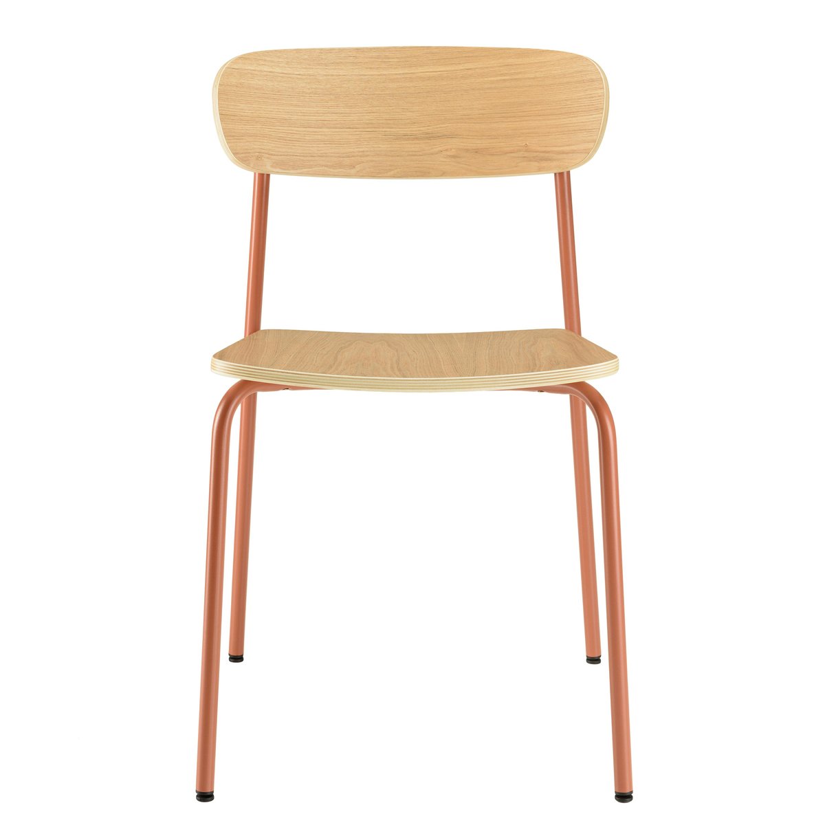 Chaise bois et métal terracota style écolier (lot de 2) TIM bois naturel, PIER IMPORT