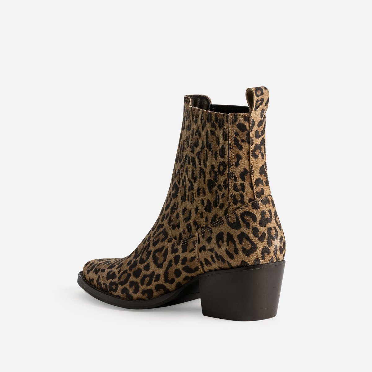 Boots À Talon en cuir SALVINOU leopard, TEXTO