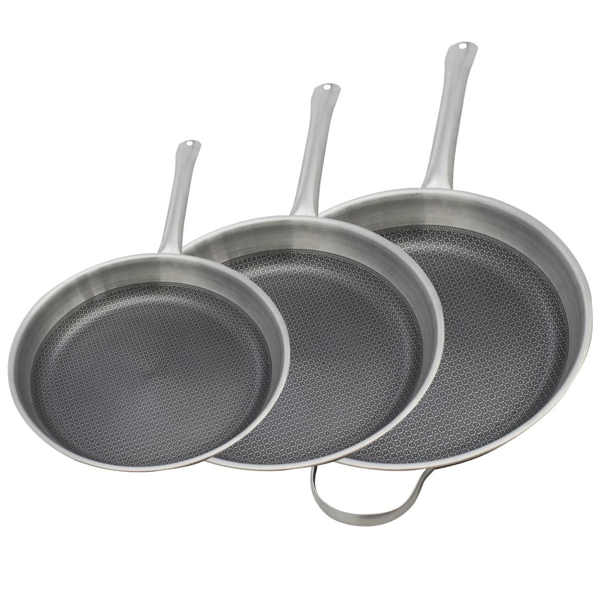 Set de 3 poêles 24/28/ avec 3 ustensiles RELIEF SOLUTION gris, ELO