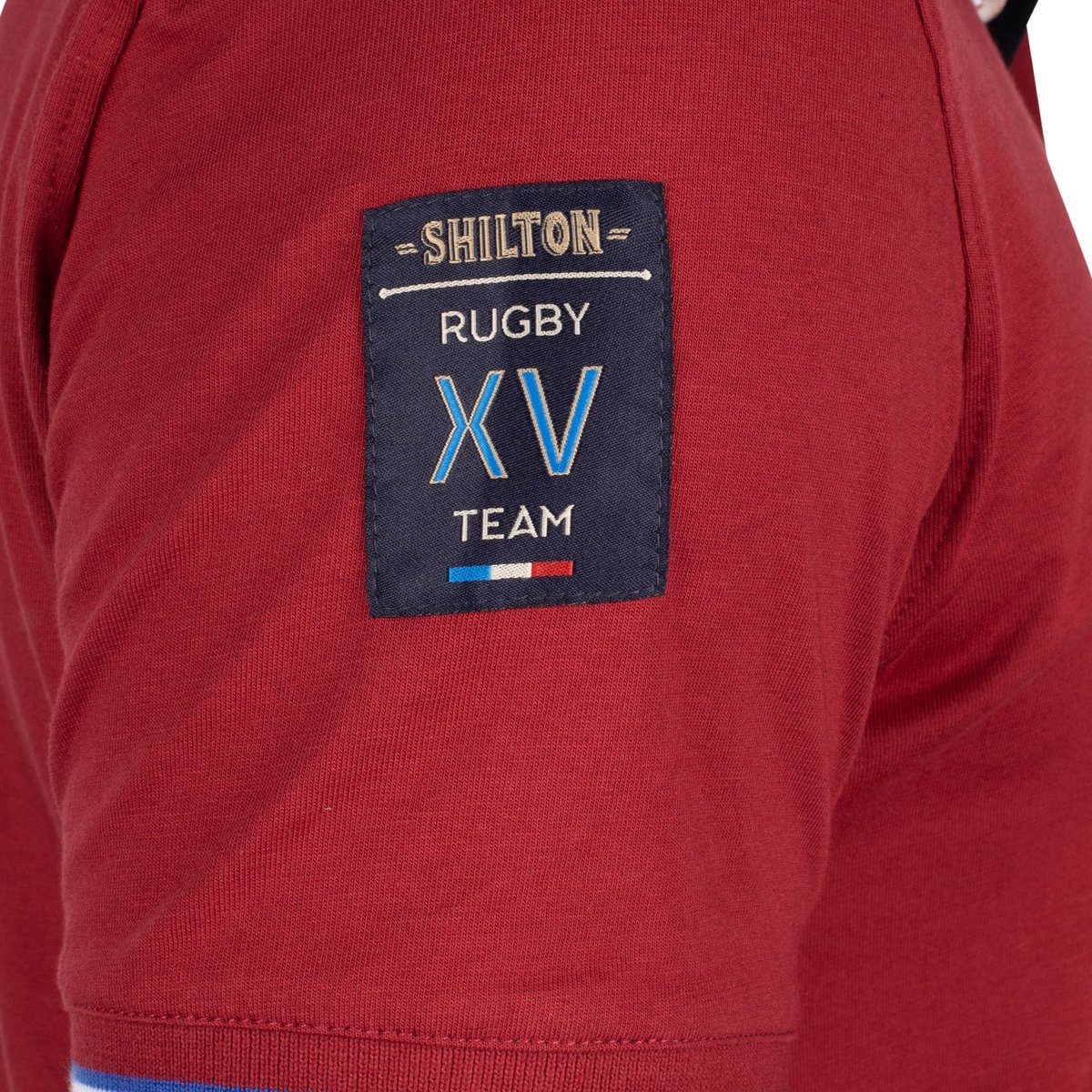 Polo tricolore rugby rouge, SHILTON