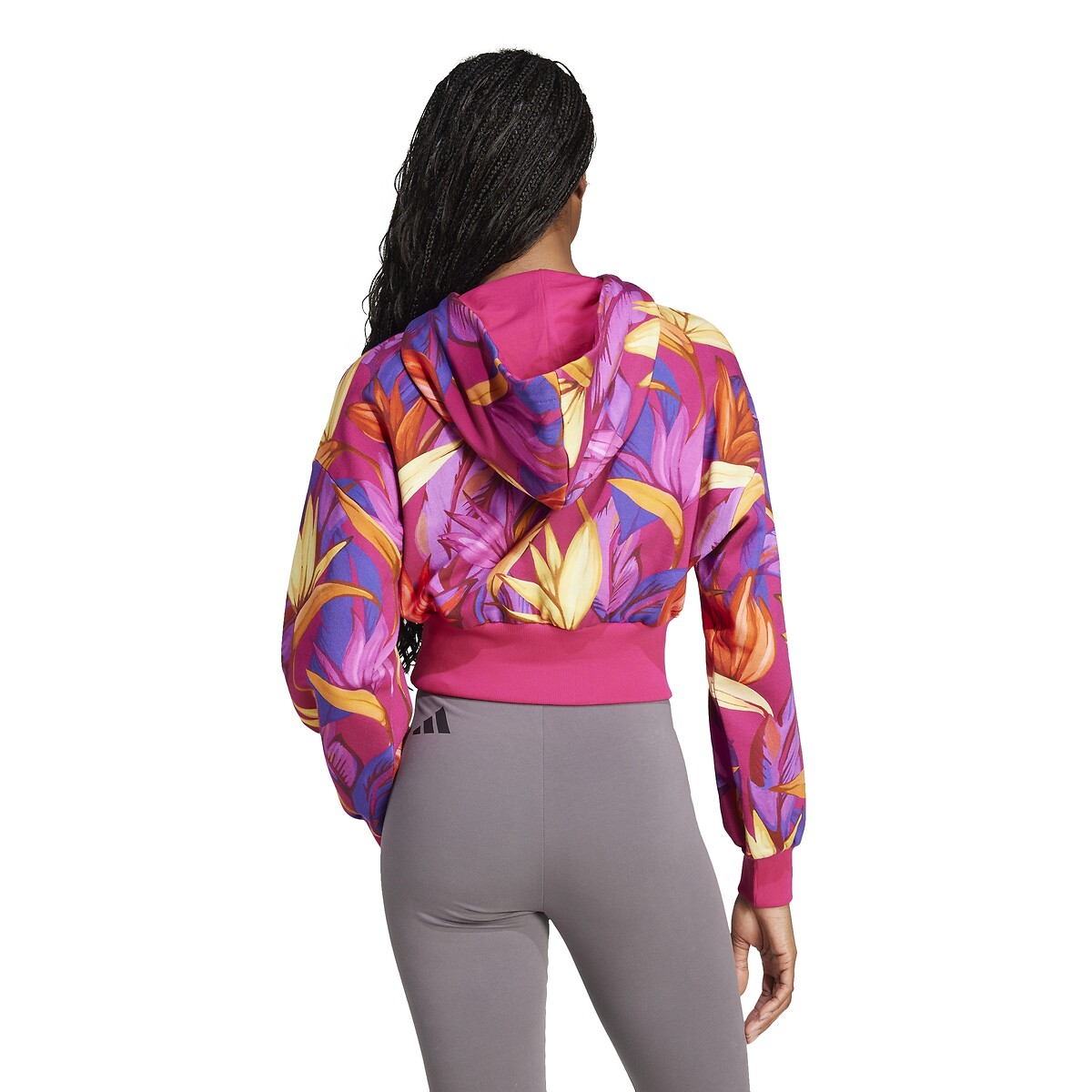 Sudadera corta con capucha estampada FARM RIO estampado multicolor, ADIDAS SPORTSWEAR
