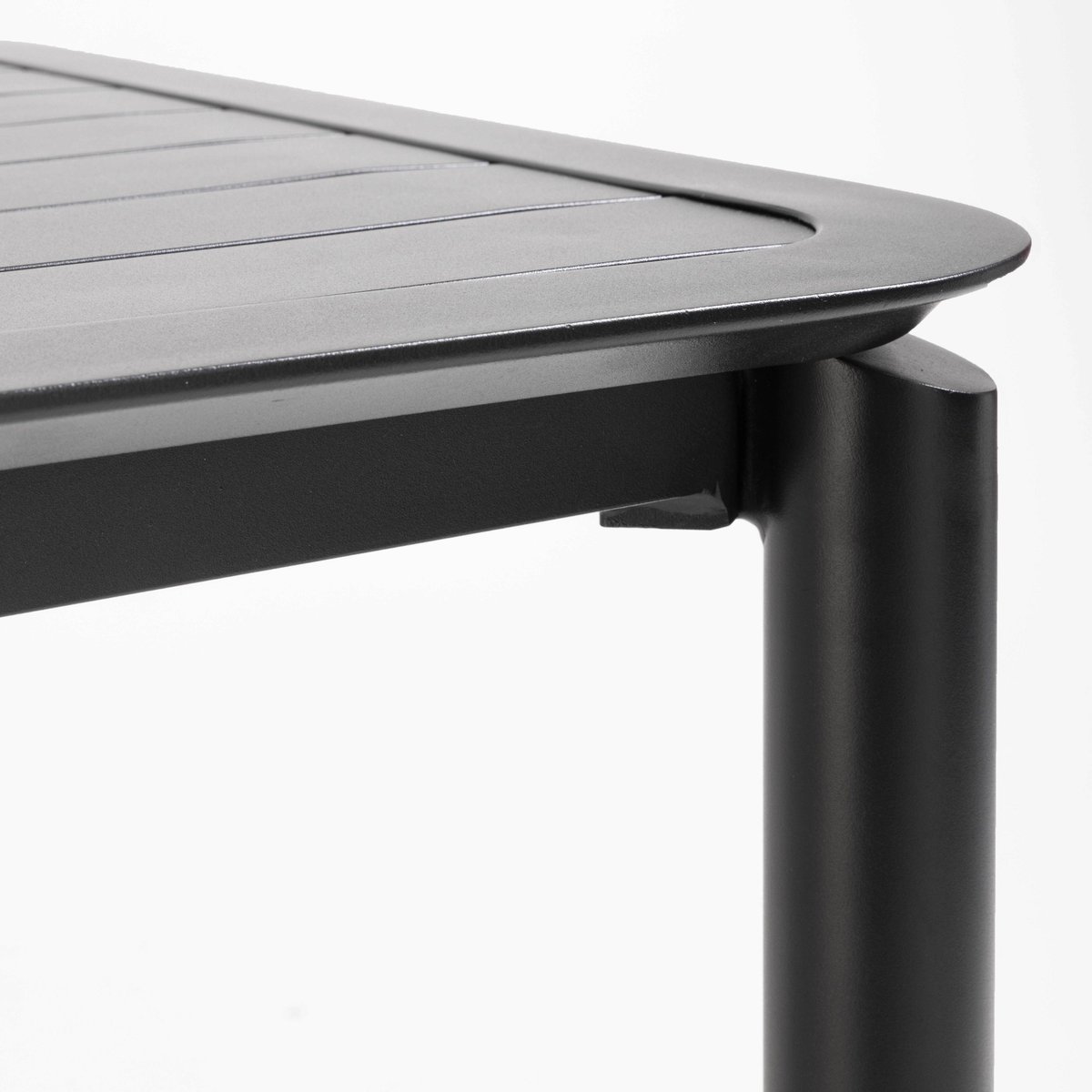 Table haute de terrasse carrée et 2 chaises en aluminium, ALMADA noir, OVIALA