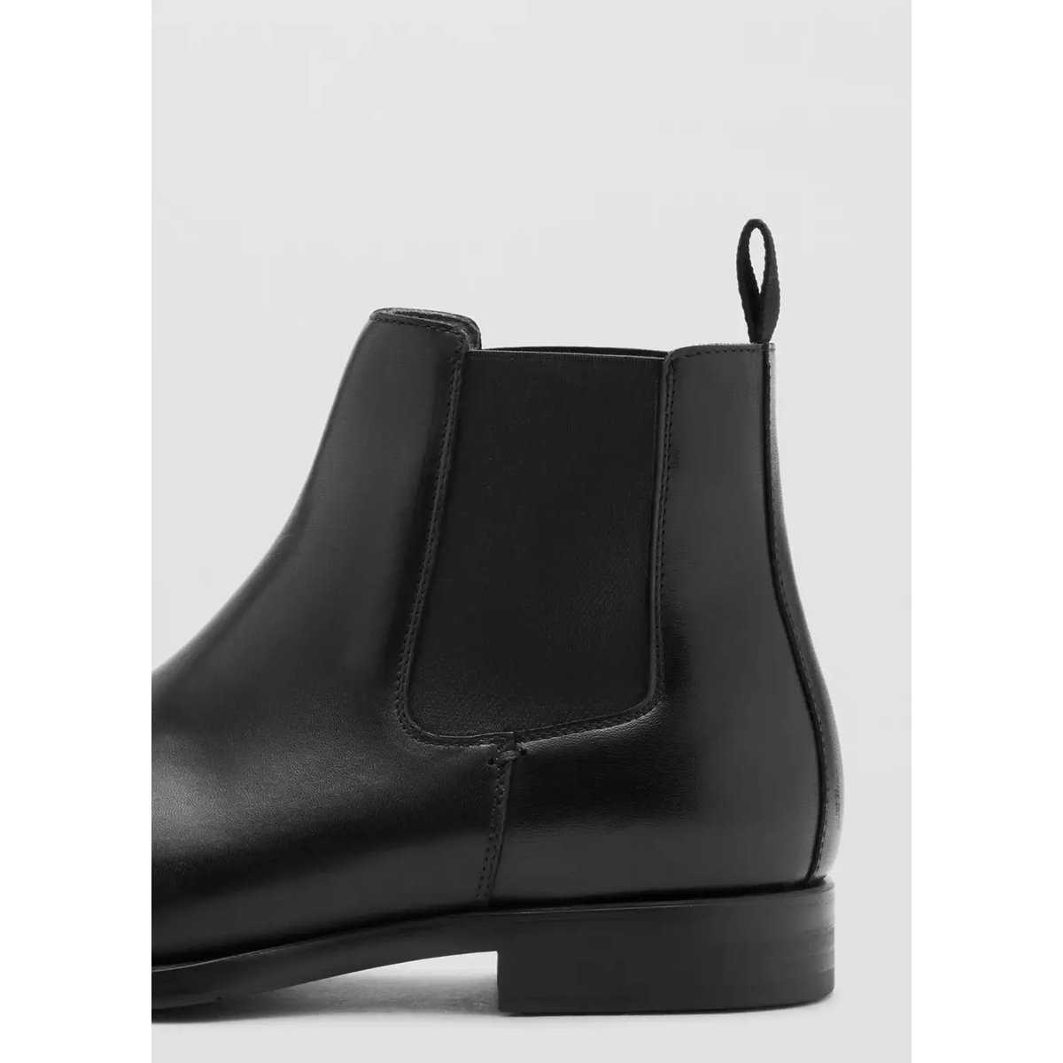 Bottines chelsea cuir effet patiné noir, MANGO MAN