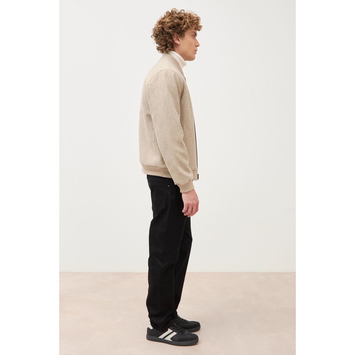 Blouson doublé manches longues beige, BONOBO