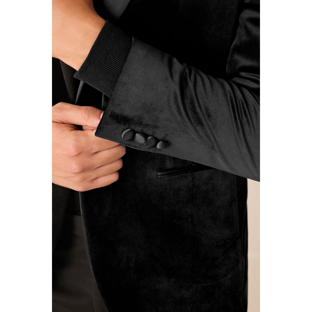 Blazer en velours noir, NEXT