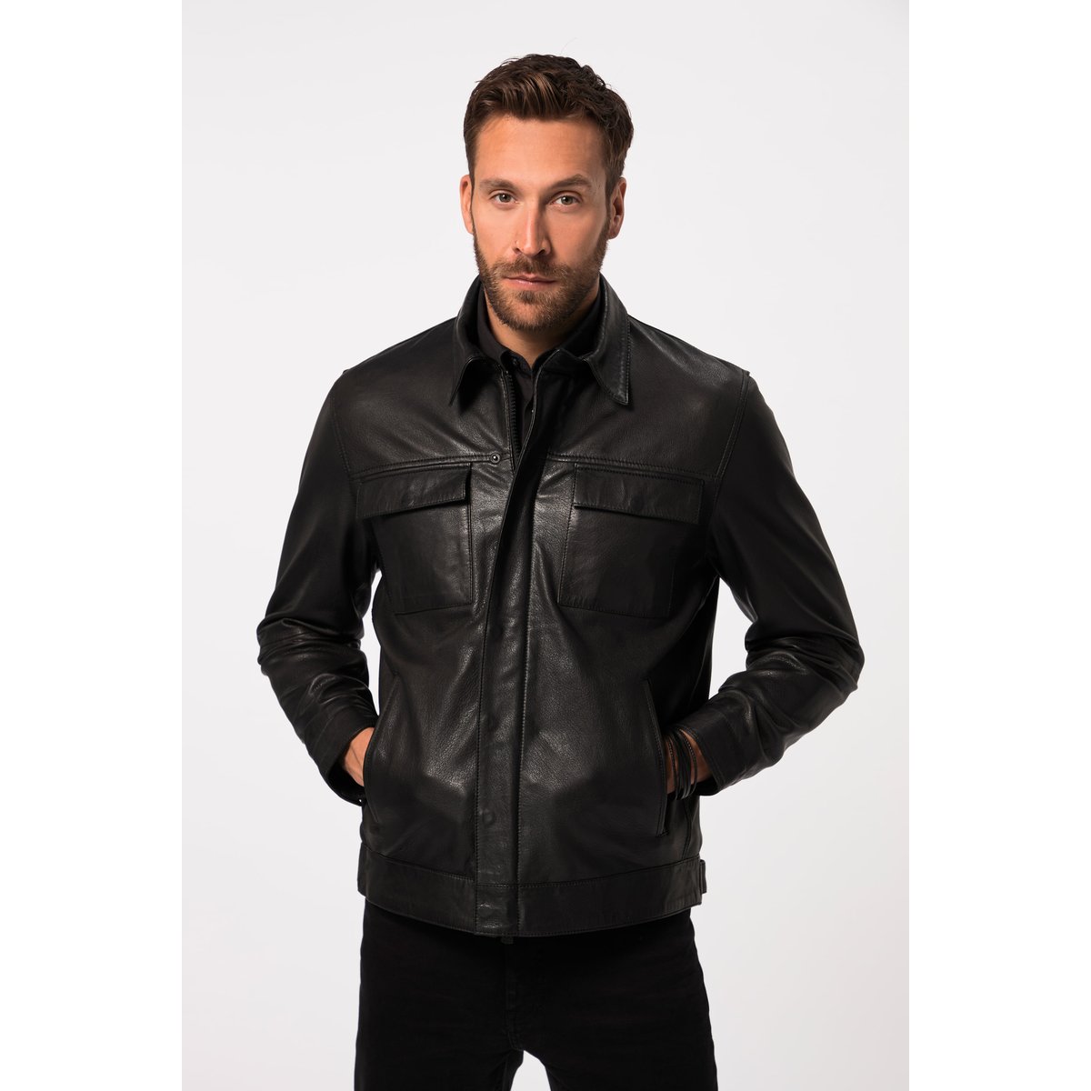 Veste en cuir nappa d'agneau noir, JP1880