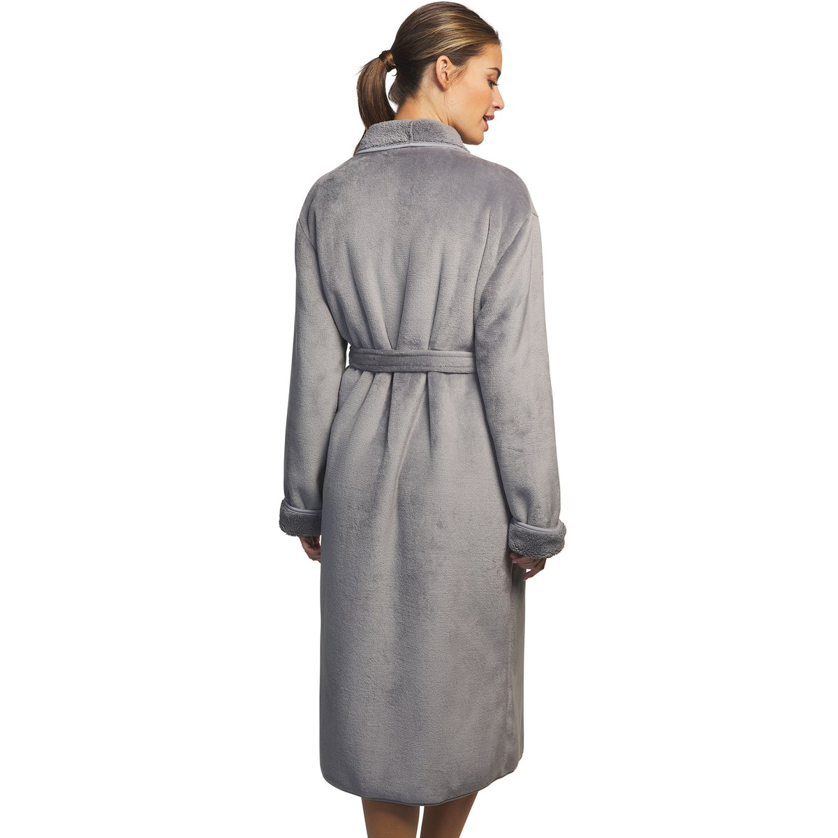 Robe de chambre mi-longue Supersoft gris, SELMARK