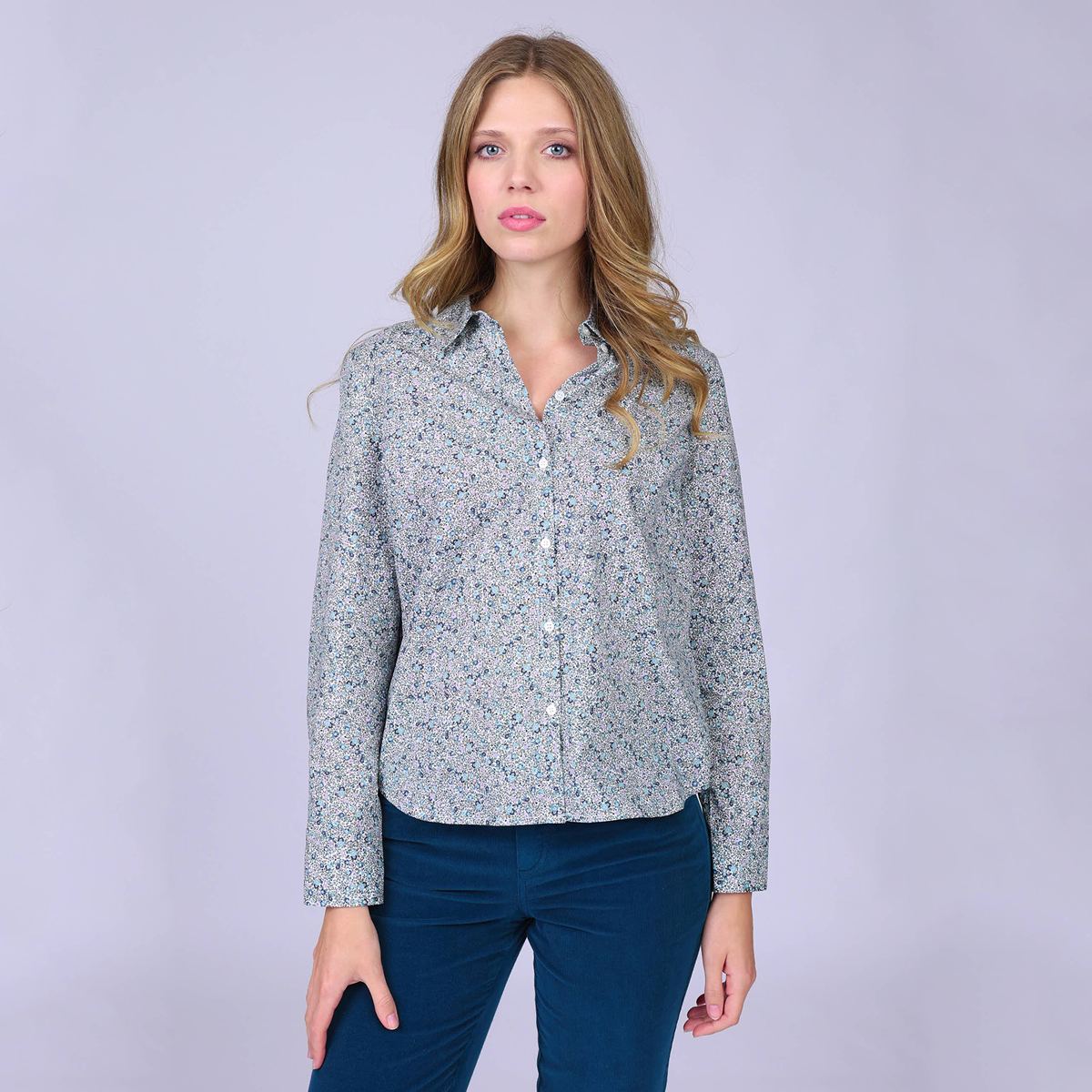 Chemise Emilia bleu glacier, MISE AU GREEN