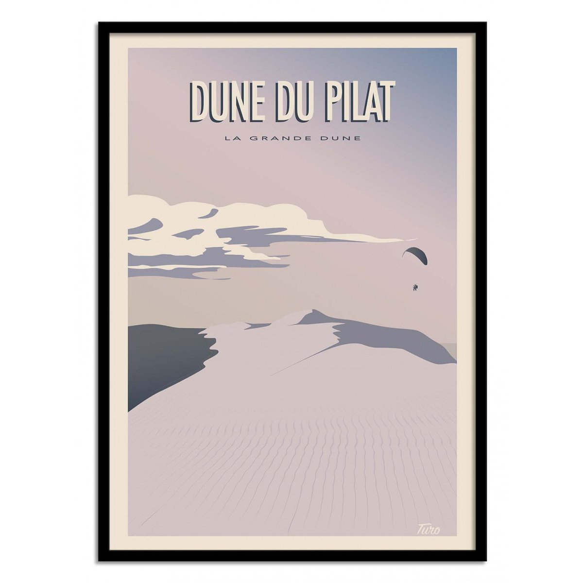 Affiche d’art et cadre noir 30 x 40 cm - Dune du Pilat - Turo affiche d'art avec cadre bois noir, WALL EDITIONS