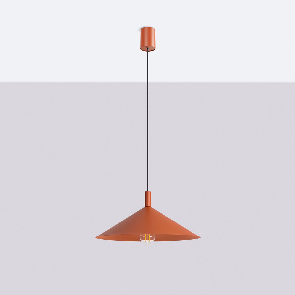Suspension Acier Ocre Rouge E27 1 NOX ocre rouge, EDEN