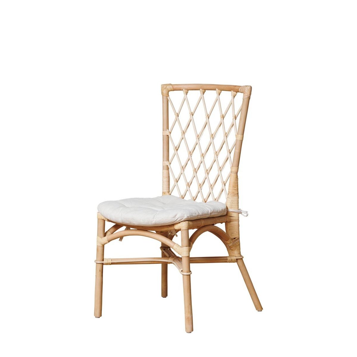 Chaise en rotin CROISILLONS blanc, CHEHOMA