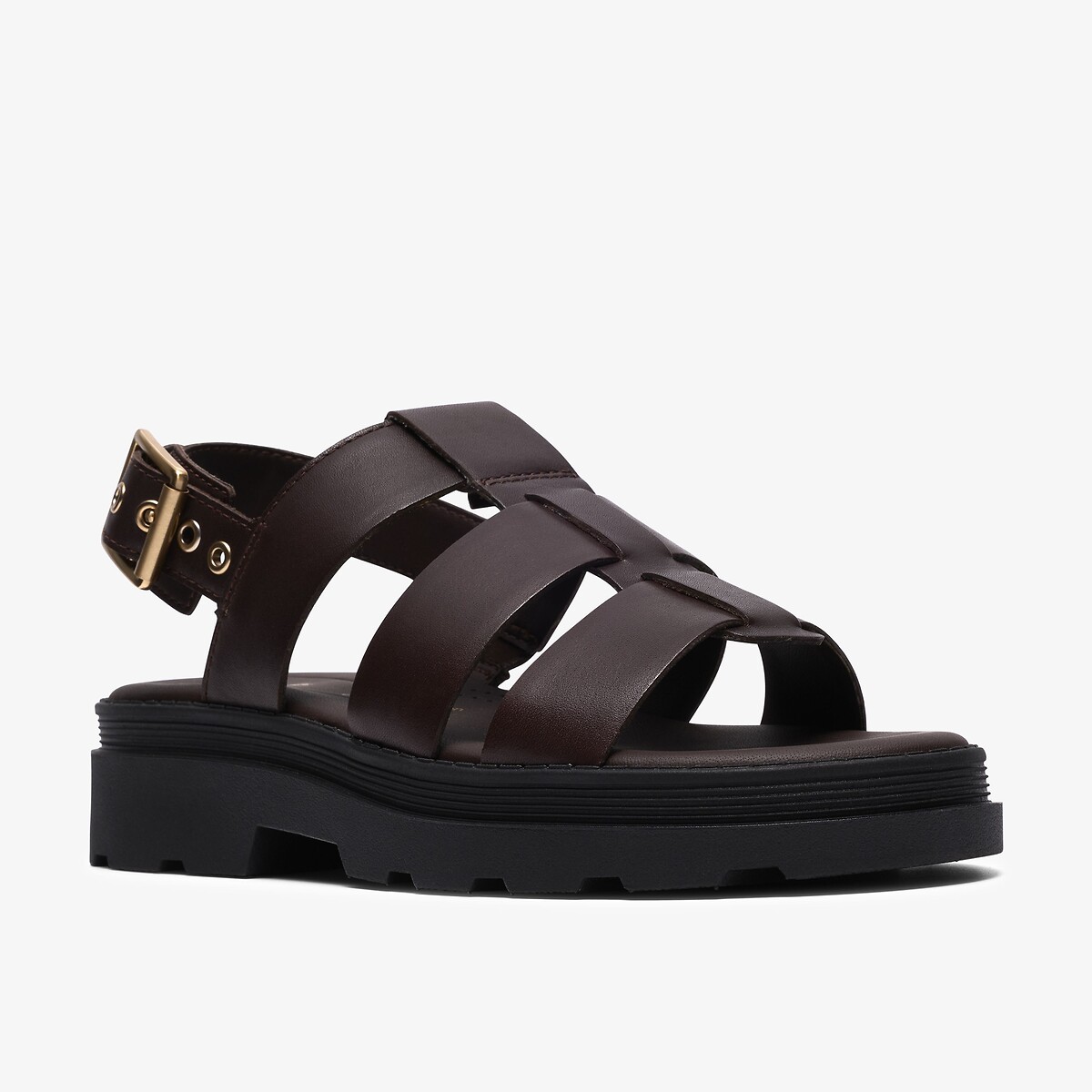 Sandali in pelle Orinoco3 Strap marrone scuro, CLARKS