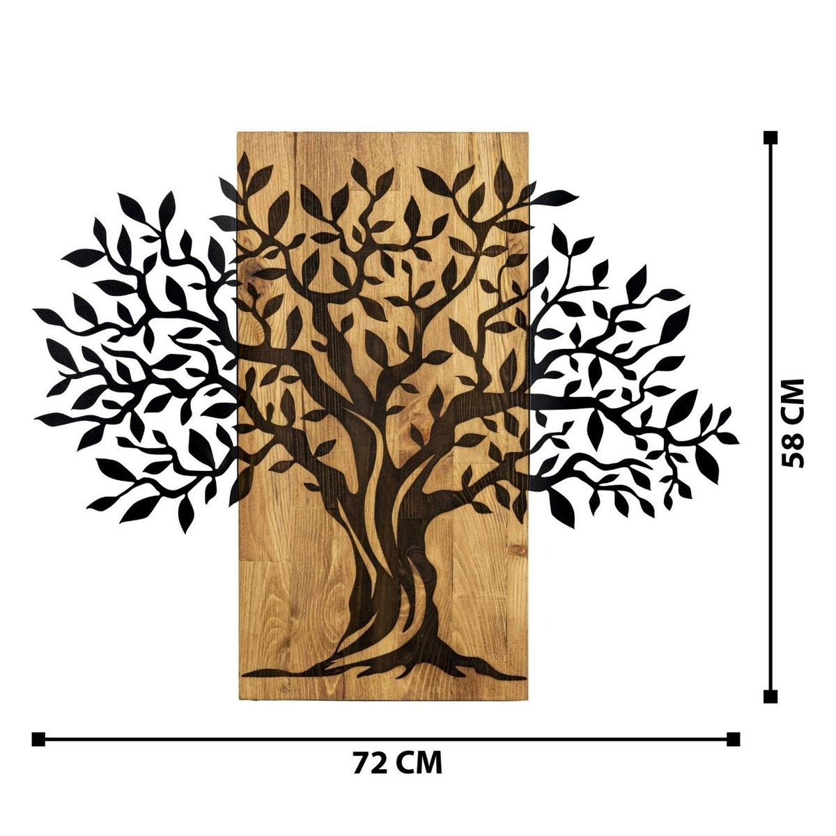 Décoration murale en métal et bois – arbre de vie noir, PIER IMPORT