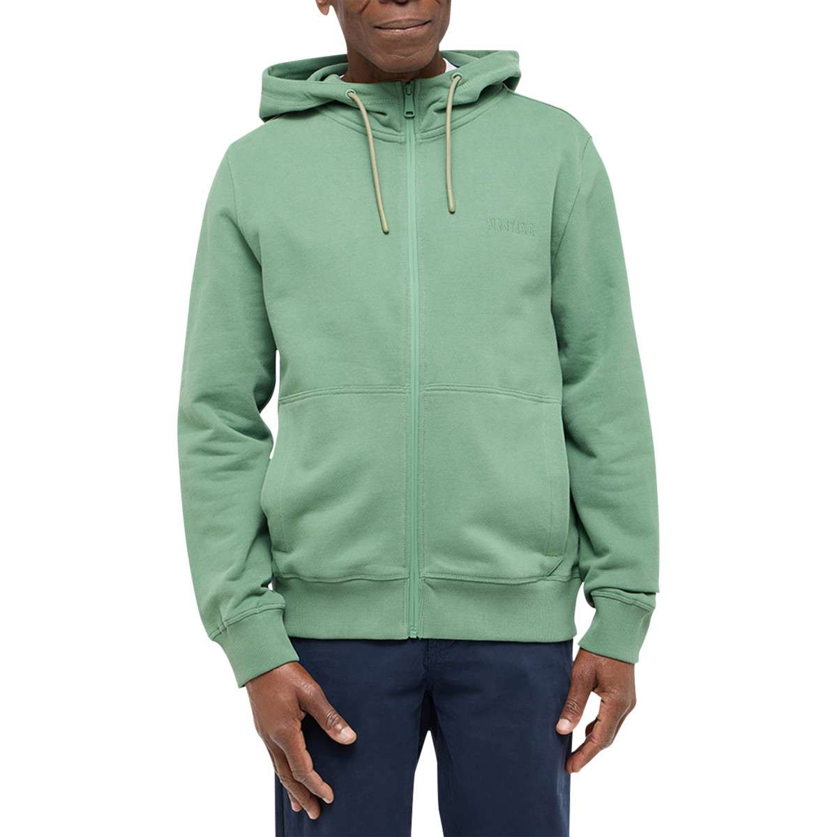 Sweat coton col à capuche droit BRIGHTON vert, MUSTANG