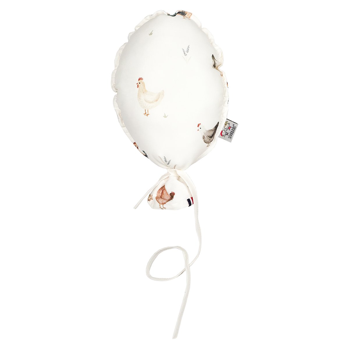Ballon mural décoratif imprimé 28cm écru – motif poules champêtre, SEVIRA KIDS
