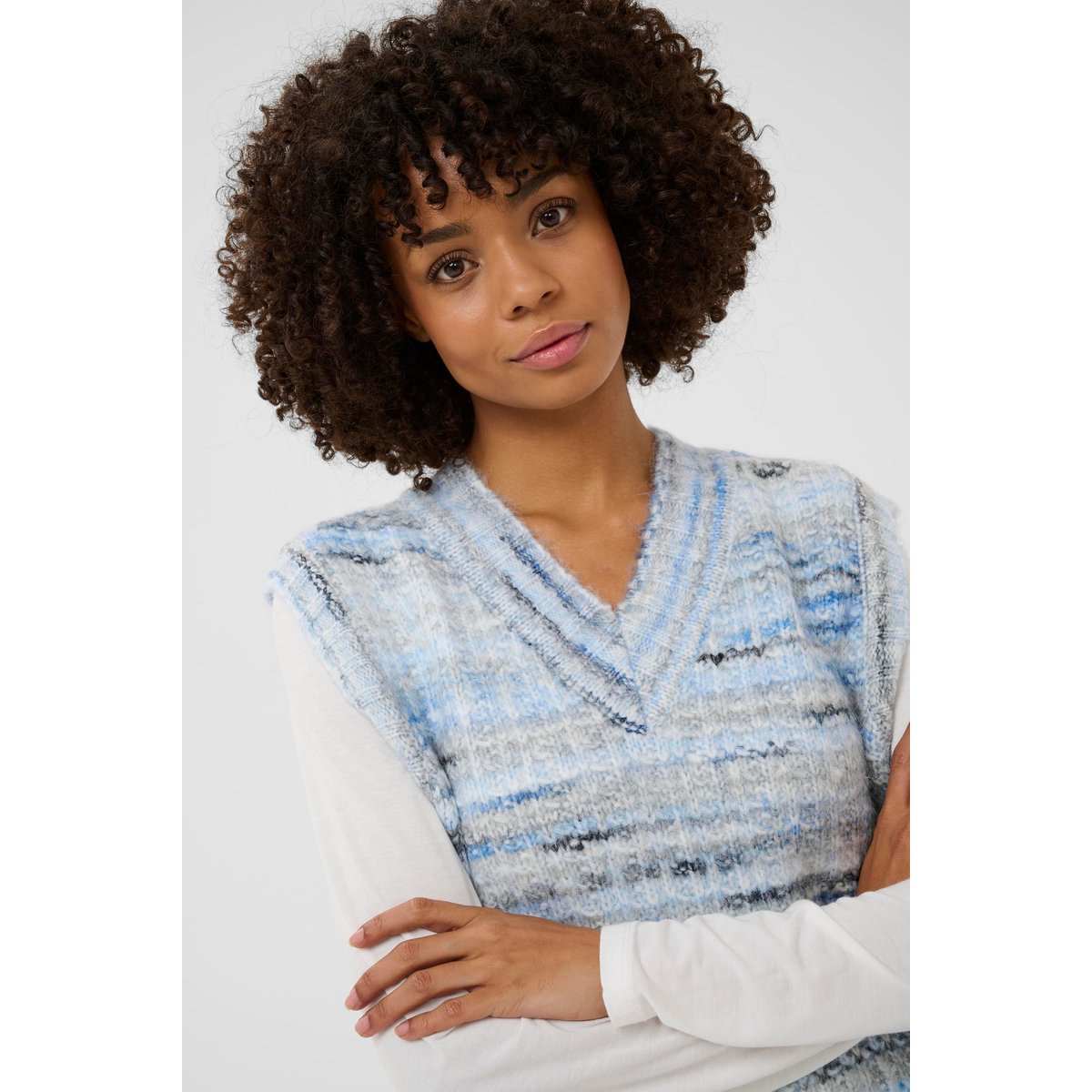 Pullover tricoté bleu blue multi, CULTURE